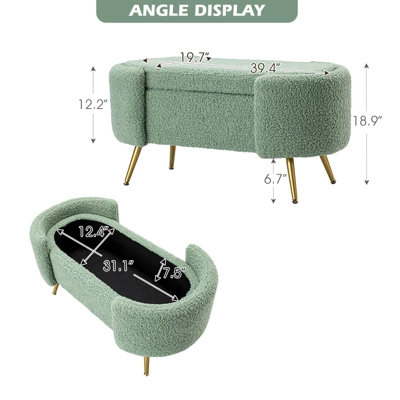 Alina Storage Bench With Metal Legs For Bedroom | ARTFUL LIVING DESIGN 11 Alina Storage Bench With Metal Legs For Bedroom | ARTFUL LIVING DESIGN - Image 9