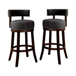 Set Of 2 24" Jefferson Counter Height Barstools With Upholstered Seat - HOMES: Inside + Out -Baxton Studio Store GUEST 8c175eda 55b6 4415 b5bc 7b7dcf2c250a
