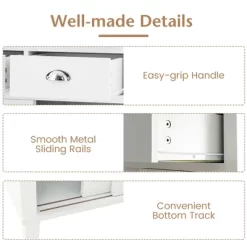 Costway Freestanding Kitchen Pantry Storage Cabinet Buffet W/Hutch Sliding Door & Drawer -Baxton Studio Store GUEST 8c74011d 7c42 454e 85e0 30e3fa9842df