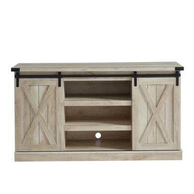Edyo Living Rustic Farmhouse Wood TV Stand Media Console Table With Sliding Barn Doors And Adjustable Shelves For TVs Up To 65 Inches 7 Edyo Living Rustic Farmhouse Wood TV Stand Media Console Table With Sliding Barn Doors And Adjustable Shelves For TVs Up To 65 Inches - Image 5