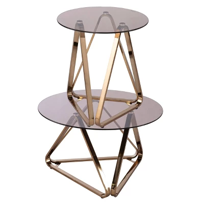 Tainbin Round End Table Champagne - Aiden Lane 9 Tainbin Round End Table Champagne - Aiden Lane - Image 7