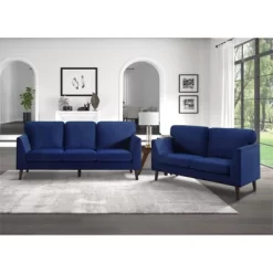 Tolley Velvet Loveseat In Blue - Lexicon -Baxton Studio Store GUEST 8e6e72d5 4bb9 4174 b4e4 467e9dcedb6f