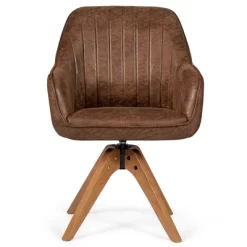 Costway Mid Century Swivel Accent Chair Hot-Stamping Cloth Armchair Retro Brown -Baxton Studio Store GUEST 8f37b87c 3c68 449d b72a 31fd9bca095e