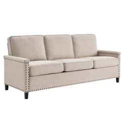 Ashton Upholstered Fabric Sofa Beige - Modway