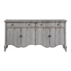 Jaime Rustic 4 Door 2 Drawer Storage Credenza/Sideboard Burnished Gray - Treasure Trove