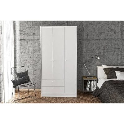 Denmark 3 Door And 2 Drawer Wardrobe White - Polifurniture 6 Denmark 3 Door And 2 Drawer Wardrobe White - Polifurniture - Image 4