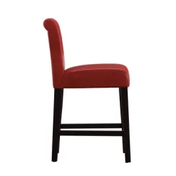 2pk 24" Vermont Faux Leather Counter Height Barstools Red - Inspire Q -Baxton Studio Store GUEST 915055c6 1323 4aee 938c aed22628c12a