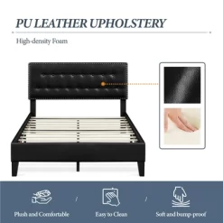 Yaheetech Upholstered Bed Frame With Button-Tufted Headboard -Baxton Studio Store GUEST 9162686b 1e67 4a29 9cff 9badd1ca54e7