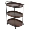 Wood 3 Tier Oval Tray Cart Brown - Olivia & May -Baxton Studio Store GUEST 91c1b81e 1e72 4ed5 926c d84564494b95