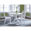 5pc 36" RoundExtendable Dining Table With 4 X Back Chairs Set White - International Concepts