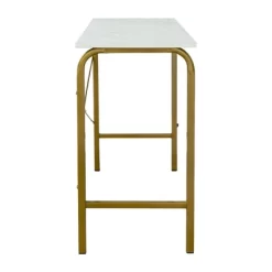 40" Home Office Computer Desk With Metal Base Marble/Brass - Teamson Home -Baxton Studio Store GUEST 9236beef dd9e 41f2 8135 7bc46ccfa36f
