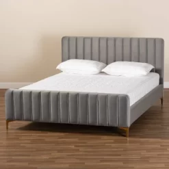 Nami Velvet Platform Bed - Baxton Studio -Baxton Studio Store GUEST 92849106 a15b 46ff b743 316325d0f0bc
