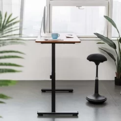 Tranzendesk Standing Desk – 55" Manual Height Adjustable Workstation – Cherry – Stand Steady -Baxton Studio Store GUEST 92acf787 77a2 46bd b7d4 14f8bbb3e000