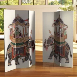 6" Double Sided Raja's Elephant Canvas Room Divider - Oriental Furniture -Baxton Studio Store GUEST 92e5560b 7e36 4181 a122 7d8f4add7bf5