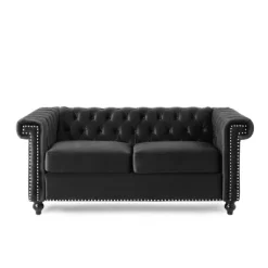 Brinkhaven Modern Glam Tufted Velvet Loveseat With Nailhead Trim - Christopher Knight Home -Baxton Studio Store GUEST 931465da fe47 42fe 9be8 4ce9dca19648