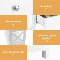 Costway 3-Tier Console Table X-Design Sofa Entryway Table With Drawer & Shelves Gray Espresso -Baxton Studio Store GUEST 93539f2e 67fd 4795 9551 35143c28cd56