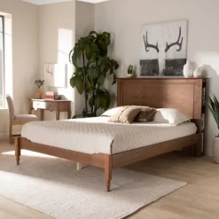 Danielle Wood Platform Storage Bed With Built-In Shelves Ash Walnut - Baxton Studio -Baxton Studio Store GUEST 942121e0 6c24 4e47 8002 05e64e31fb03