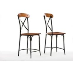5pc Broxburn Wood And Metal Pub Counter Height Dining Set Brown - Baxton Studio -Baxton Studio Store GUEST 942e937f a0d7 4d67 b5ae e0e33900a071