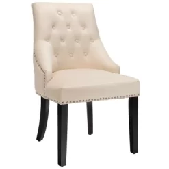 Costway Set Of 2 Button-Tufted Dining Chair Upholstered Armless Side Chair -Baxton Studio Store GUEST 94933544 e60a 41d3 af8f 827109754917
