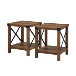 Set Of 2 Sophie Rustic Farmhouse X Frame Side Tables - Saracina Home -Baxton Studio Store GUEST 94f15c68 b382 4925 90f4 ac7532c4c41e