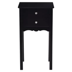 Costway 2 PCS Side Table End Accent Table Night Stand W/ 2 Drawers Black -Baxton Studio Store GUEST 956fe3d0 f653 41ce a8ea 604d89fe64d9