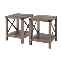 Set Of 2 Sophie Rustic Farmhouse X Frame Side Tables - Saracina Home -Baxton Studio Store GUEST 960bef5e 3c5c 4d02 b13f f506cb00d421