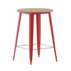 Merrick Lane Indoor/Outdoor Bar Top Table, 30" Round All Weather Poly Resin Top With Steel Base -Baxton Studio Store GUEST 97092c0c ca2f 4568 8643 b51199b31e73