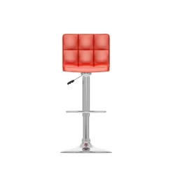 Set Of 2 Adjustable Low Back Tufted Barstool Red - CorLiving