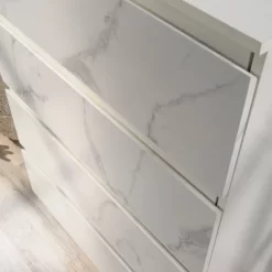 Hudson Court 4 Drawer Vertical Chest With Faux Marble Finish Pearl Oak - Sauder -Baxton Studio Store GUEST 977ef21f 6b01 47af ae97 969c44b851f1