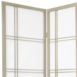 6 Ft. Tall Double Cross Shoji Screen - Special Edition - Gray (5 Panels)