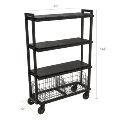 Cart System With Wheels 4 Tier Black - Atlantic 23 Cart System With Wheels 4 Tier Black - Atlantic -Baxton Studio Store GUEST 98ed7d21 de39 4340 822f 702154192d49