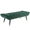 Guess Channel Tufted Performance Velvet Accent Bench Green - Modway -Baxton Studio Store GUEST 9905e8ab 5974 4b71 bb9b ec3fe3b16a7b