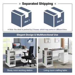 Costway Sewing Craft Table Home Office Computer Desk W/ Storage Shelves & Drawer 17 Costway Sewing Craft Table Home Office Computer Desk W/ Storage Shelves & Drawer -Baxton Studio Store GUEST 9a670f38 e63e 4b04 ae73 8fb5f845cde2