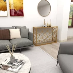 Rectangular Traditional Modern Metal Console Table Gold - Olivia & May -Baxton Studio Store GUEST 9cc3ea89 c5e1 4e14 bc2d 481a66d3ba69