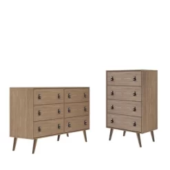 Set Of 2 Amber 6 Drawer Double Wide Dresser And 4 Tall Drawer Dresser - Manhattan Comfort -Baxton Studio Store GUEST 9e01354c 0c8a 4eb3 bfcb e5bfd1b4c2d6