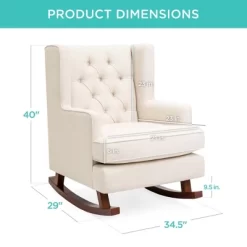 Best Choice Products Rocking Accent Chair, Tufted Upholstered Wingback For Home, Nursery W/ Wood Frame 16 Best Choice Products Rocking Accent Chair, Tufted Upholstered Wingback For Home, Nursery W/ Wood Frame -Baxton Studio Store GUEST 9e859c24 e75b 44a8 8a93 a04954abf95f