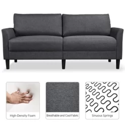 Yaheetech Modern Loveseat Sofa Couch 2-Seater Linen Fabric Upholstery Sofa Couch-Gray -Baxton Studio Store GUEST 9ede0dcc 4b44 4650 9b86 2f33b49a3b63