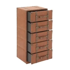 Traditional Faux Leather 5 Drawer Chest Camel Brown - Olivia & May -Baxton Studio Store GUEST 9ee6822c 7a44 4f30 afde 10482de40844