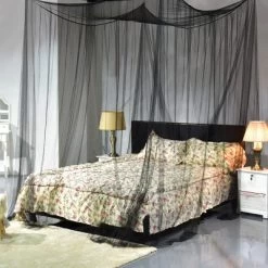 4 Corner Post Bed Canopy Mosquito Net Full Queen King Size Netting Bedding Black 12 4 Corner Post Bed Canopy Mosquito Net Full Queen King Size Netting Bedding Black -Baxton Studio Store GUEST 9f608ca2 4c4c 4f7b 9278 a86e8eedd20b