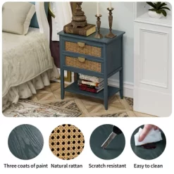 Archie Ash Wood Veneer 2 Drawer And Pine Legs Nightstand With Storage - The Pop Maison -Baxton Studio Store GUEST 9fafdd64 a0a8 4ead ac7d 22f57bdd65b9