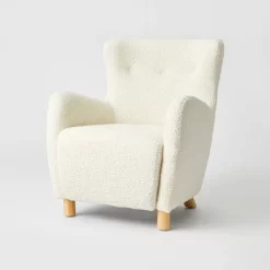 Kessler Wingback Faux Sherling Accent Chair Cream - Threshold™ Designed With Studio McGee 15 Kessler Wingback Faux Sherling Accent Chair Cream - Threshold™ Designed With Studio McGee -Baxton Studio Store GUEST a09f34e6 88c9 4d02 ba31 f262090269f8