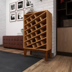 Modern Wood Wine Rack Brown - Olivia & May -Baxton Studio Store GUEST a0d8bc4d df89 4d9f b60c 20f01cc9d161