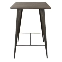 41" Oregon Industrial Bar Height Pub Table Antique Metal With Espresso Wood Top - LumiSource -Baxton Studio Store GUEST a19201f9 f2e1 49cb b160 d433bf3ed32a