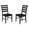 Set Of 2 Wood Ladder Back Dining Chair Black - Saracina Home