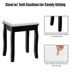 Costway Square Mirror Dressing Table Set Makeup Vanity For Bedroom, Living Room White/Black -Baxton Studio Store GUEST a1d06031 0096 4177 a9ab 5208e87ff1e6