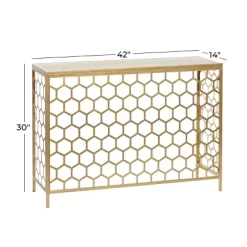 Contemporary Iron Beehive Pattern Console Table Gold - Olivia & May -Baxton Studio Store GUEST a227395e 4f47 4bdf 84ef 7a9009e4fca9