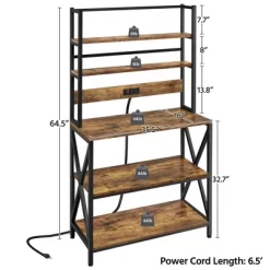 Yaheetech 5-Tier Kitchen Baker’s Racks With Power Outlets, Coffee Bar Station With Hutch -Baxton Studio Store GUEST a2ccafac b3e0 4c9a bdda 8c95ebd80ca1