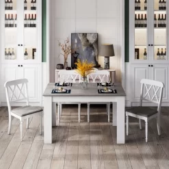 Costway Dining Table 47 Inch Kitchen Dining Table Rectangular For Small Space Dark Gray/Light Gray