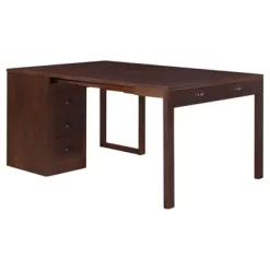 Expanding Desk With Ottoman And Converts To Table Expresso Brown - Stakmore -Baxton Studio Store GUEST a3bf404d 1e3e 4bc9 9a1b 5eb8f94dd7a4
