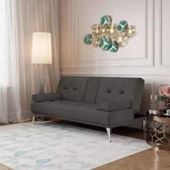 Miley Convertible Futon Sofa Bed With Chaise - Serta